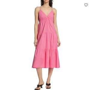 Rails Avril Tiered A-Line Midi Dress in Hot Pink NWT